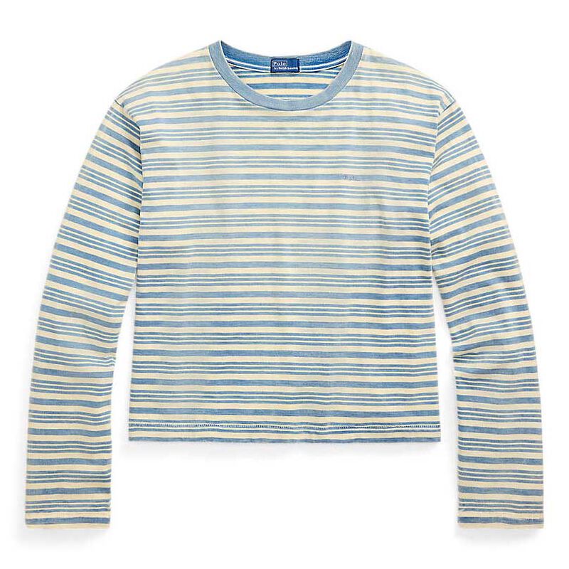 Polo Ralph Lauren Striped Jersey Cropped Long Sleeve Tee image number 2